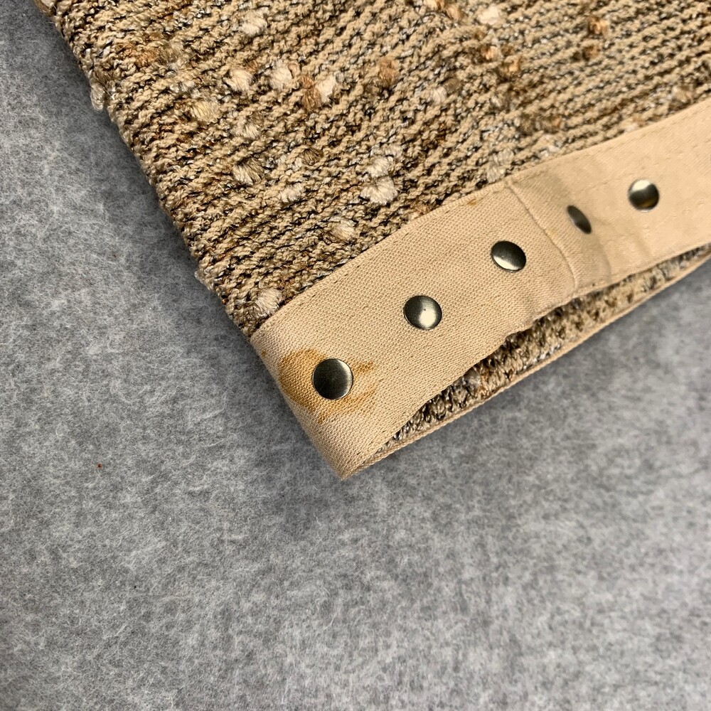 St. John Collection Blazer Jacket Gold Tan Boucle Knit Leather Trim Zip Size 8 - Picture 11 of 12